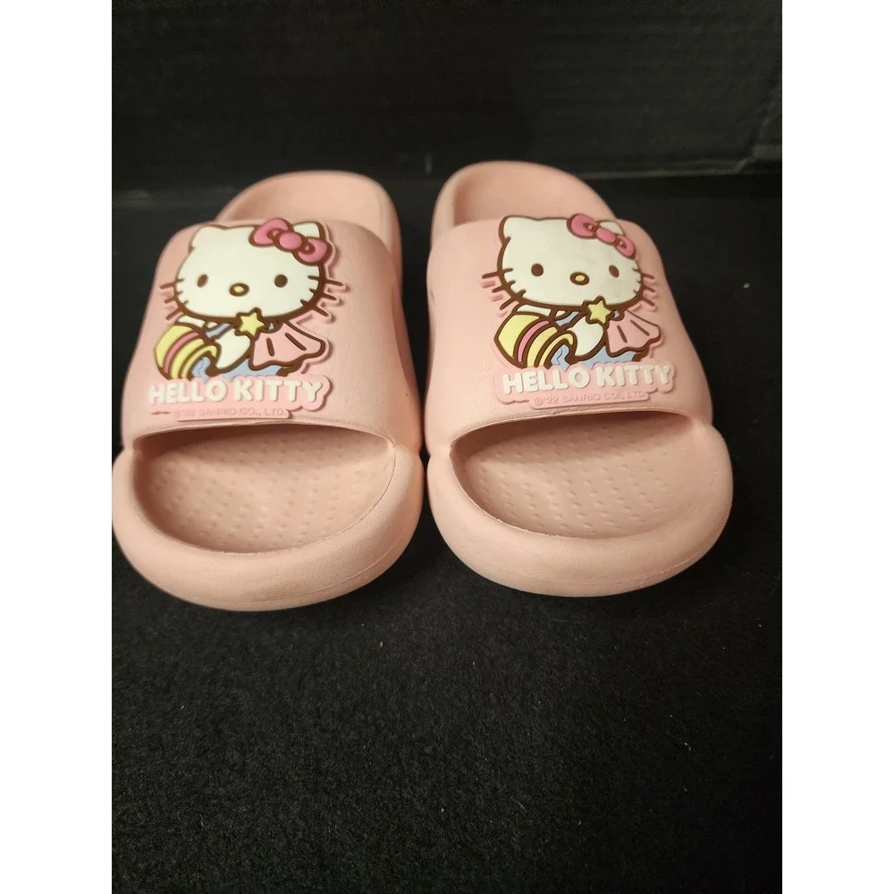 Sanrio Hello Kitty Pink Slide Sandals Kids Youth Size 220mm 1.5 Slip On Shoes